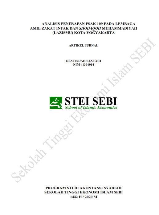 Analisis Penerapan PSAK 109 pada Lembaga Amil Zakat Infak dan Shodaqoh (LAZISMU)