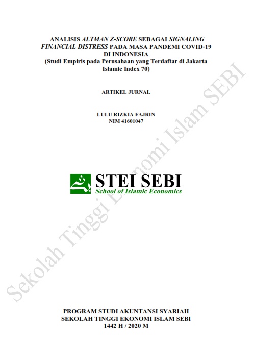 Analisis Altman Z-Score sebagai Signaling Financial Distress di Masa Pandemi Covid-19